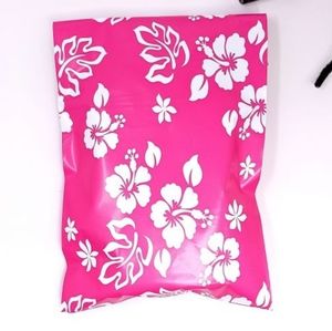 20 10x13 Hawaiian hot pink design poly mailer